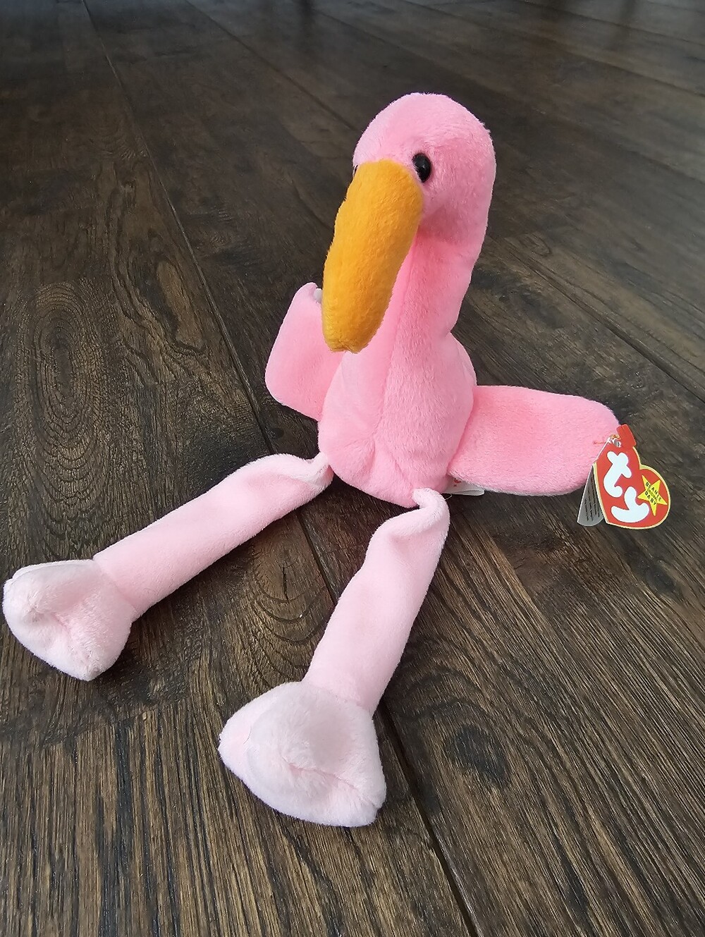 TY BEANIE BABY RARE "PINKY" FLAMINGO WITH TAG ERROR 1995